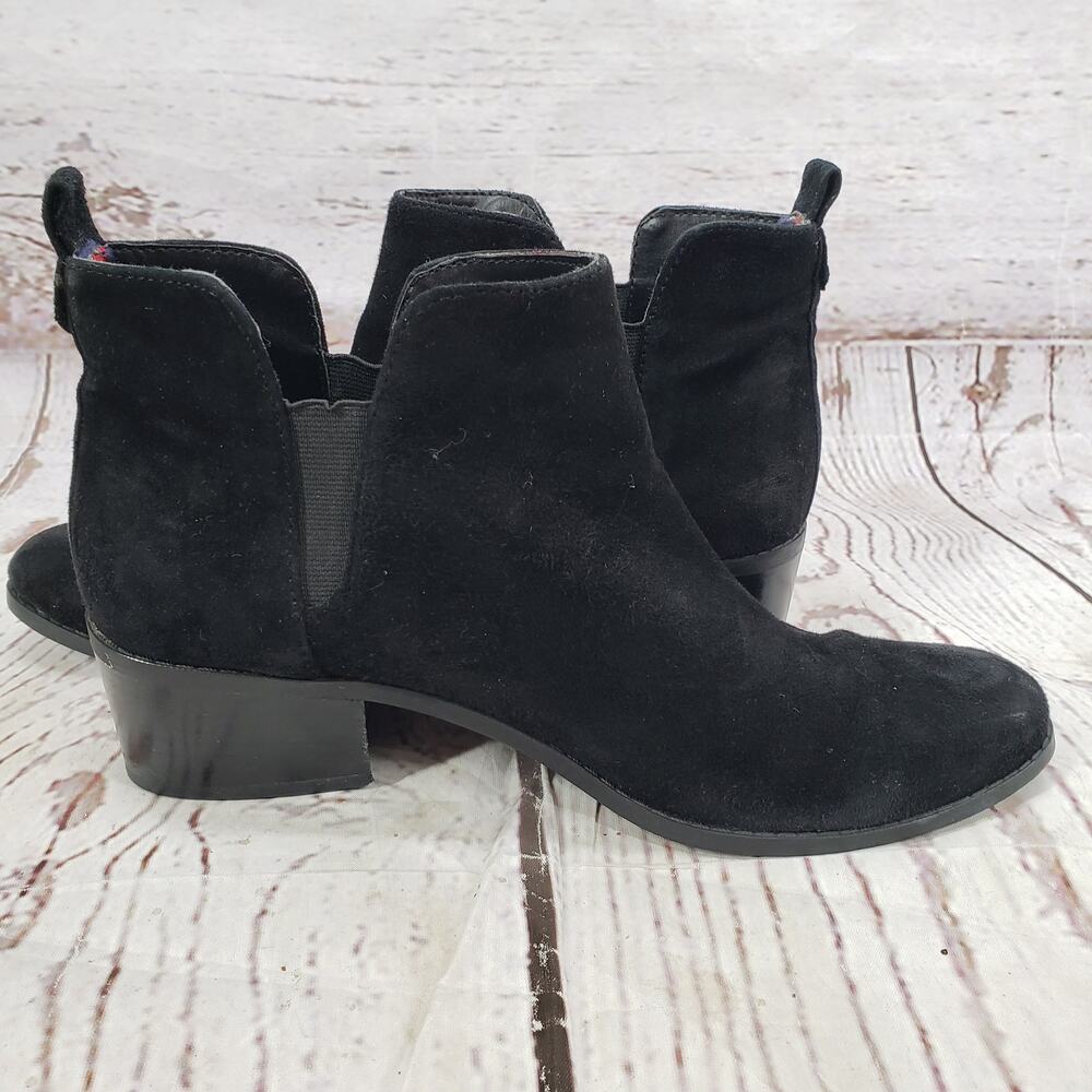 Tommy Hilfiger Women's Black Faux Suede Leather Ankle Boots Size 8.5M - Picture 4 of 12